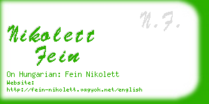 nikolett fein business card